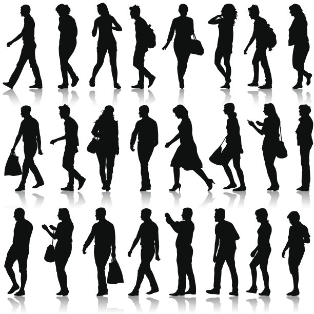 男女黑色剪影图片下载