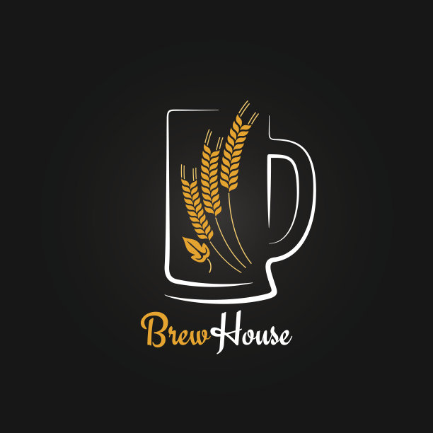 啤酒瓶玻璃大麦设计菜单背景图片下载