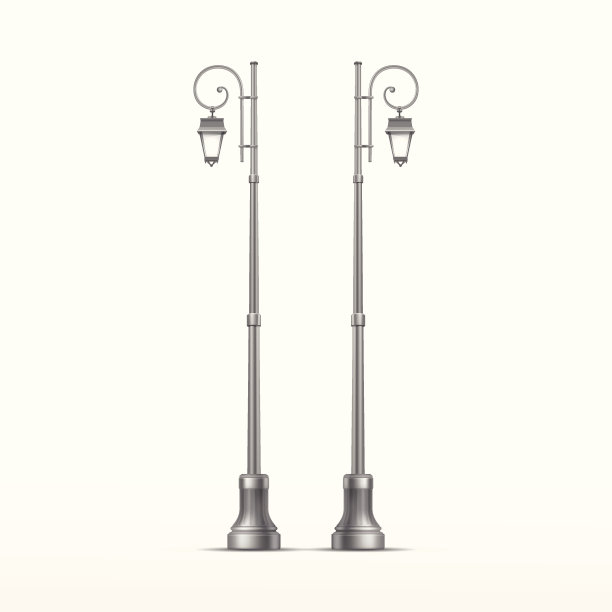 矢量路灯孤立在白色背景图片下载