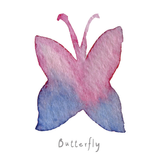 水彩蝴蝶手绘形象图片下载