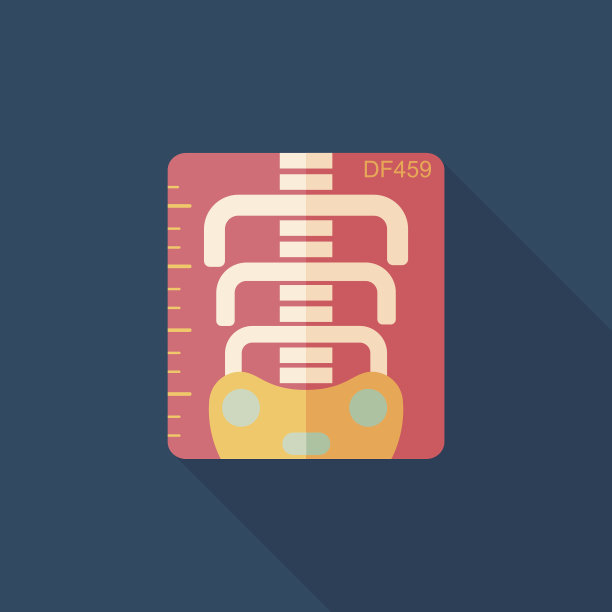 带有长阴影的x射线平面图标图片下载