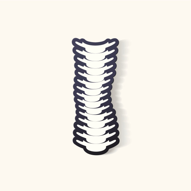 带回形针的贴纸:脊柱向左弯曲图片下载