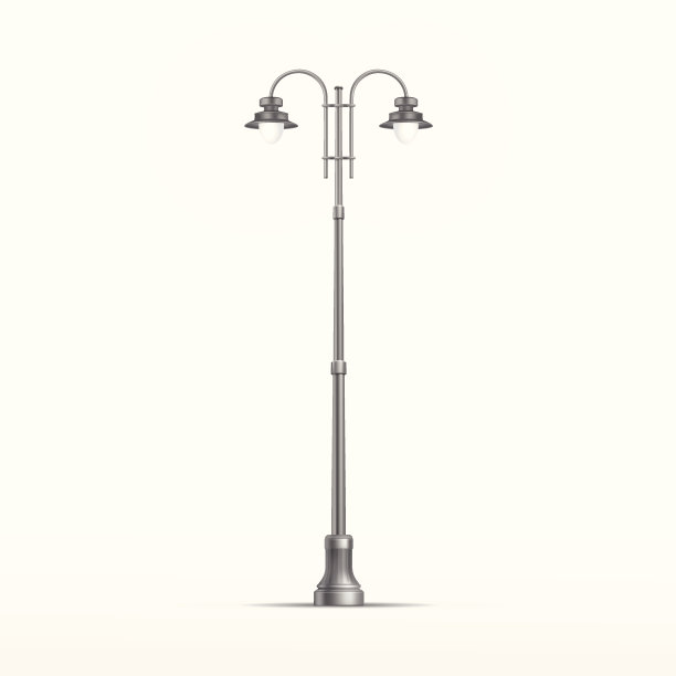 矢量路灯孤立在白色背景图片下载