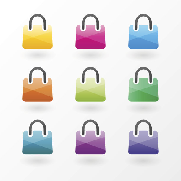 色彩鲜艳的购物袋图标图片下载