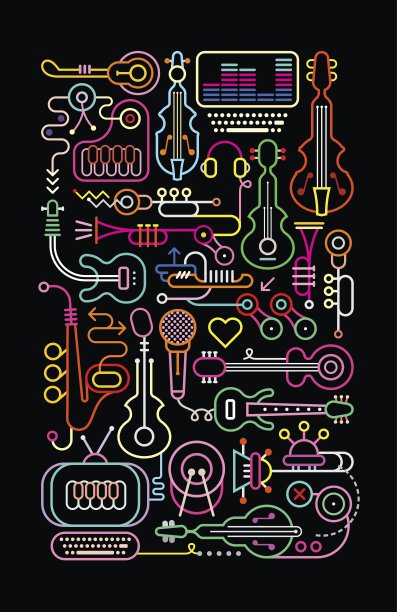 音乐商店矢量插图图片下载