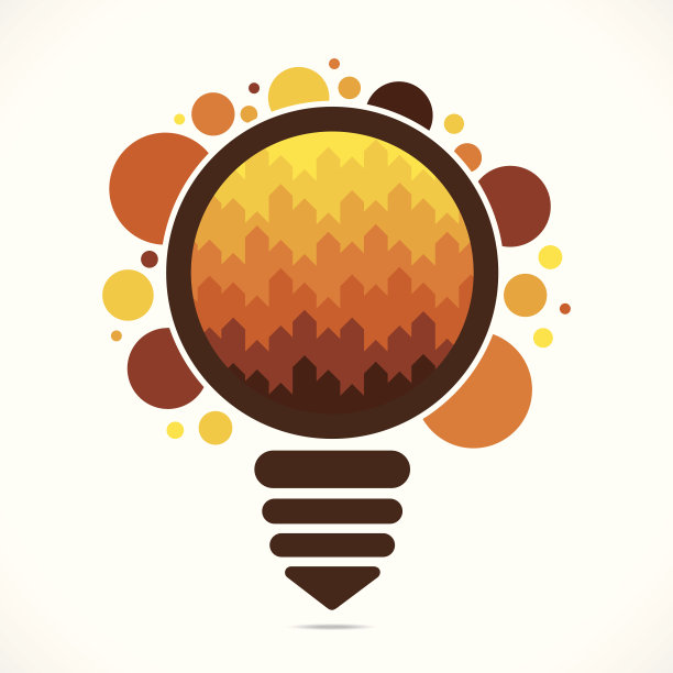 灯泡设计创意彩色分层矢量素材图片下载