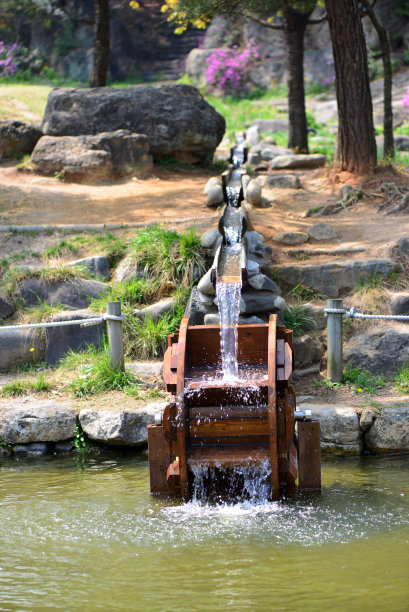 传统的水车，首尔，韩国图片下载