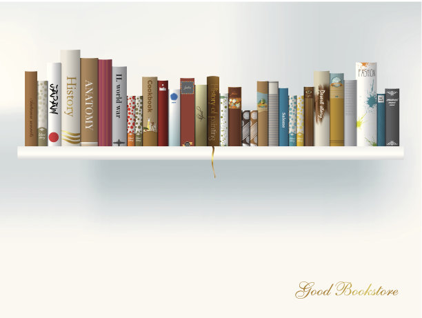 书架。矢量插图。书店室内。图片下载