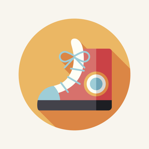 复古鞋平与长影子图标，eps10图片下载