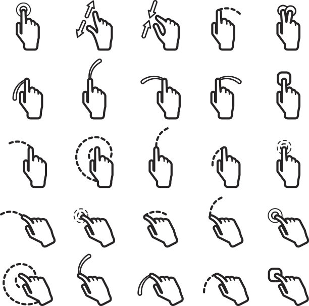 触摸屏图标设置。向量eps10。图片下载