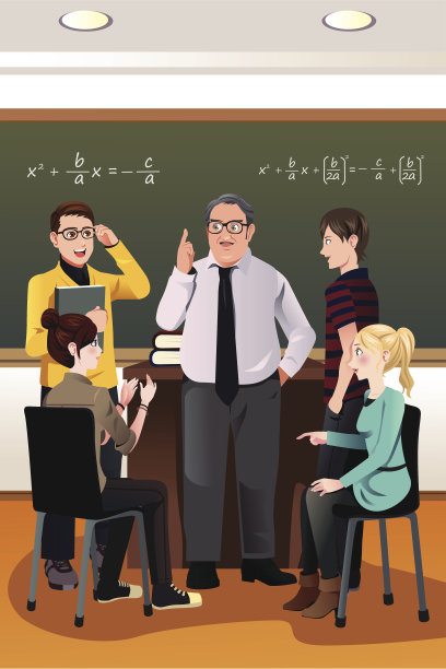 大学生们正在和他们的教授讨论素材图片