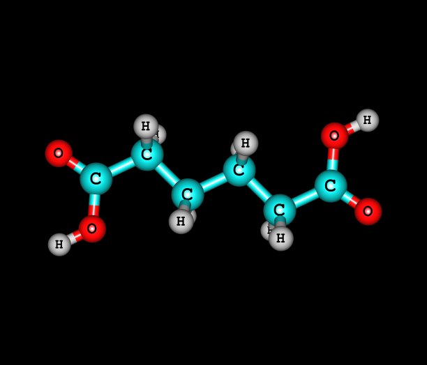 己二酸分子在黑色上分离图片下载