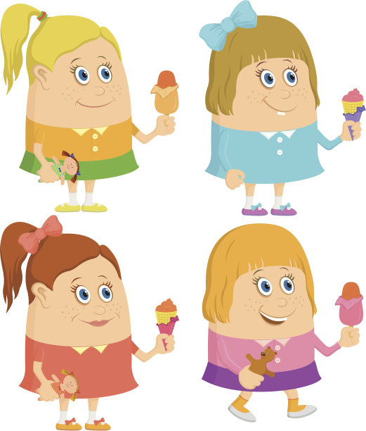 吃冰淇淋的小女孩，合集图片下载