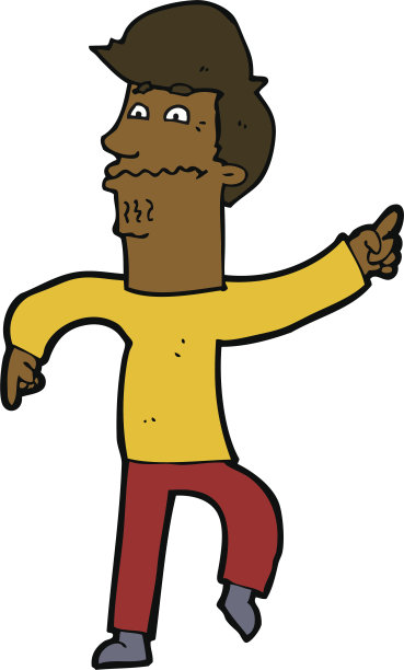 卡通焦虑的男人指着图片下载