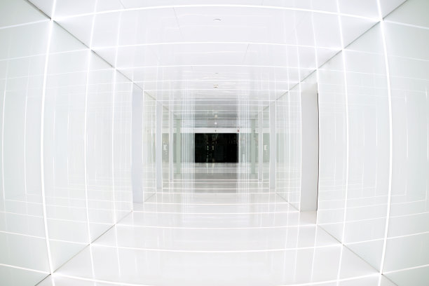 白色隧道内的室内空建筑空间素材图片