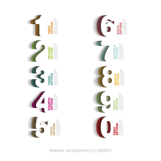 矢量裁剪数字模板的信息图图片下载