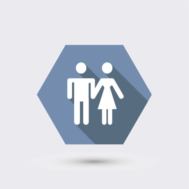 向量现代平面图标与长阴影。图片下载