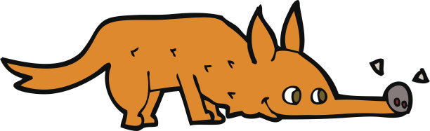 卡通狐狸嗅地板图片下载