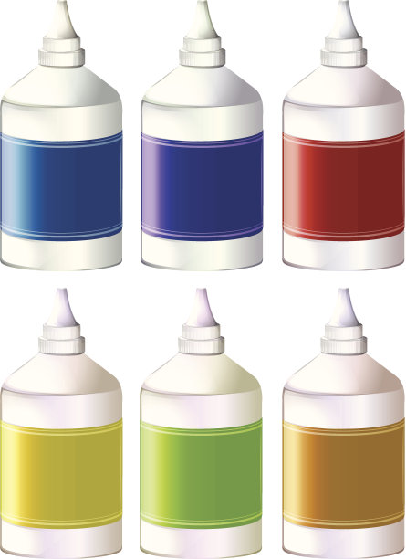 五颜六色的墨水瓶子图片下载