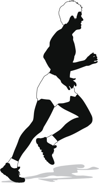 运行的剪影。矢量插图。图片下载
