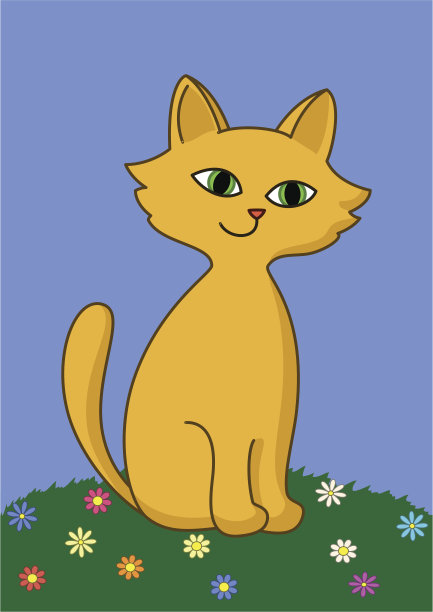 小猫在草地上图片下载