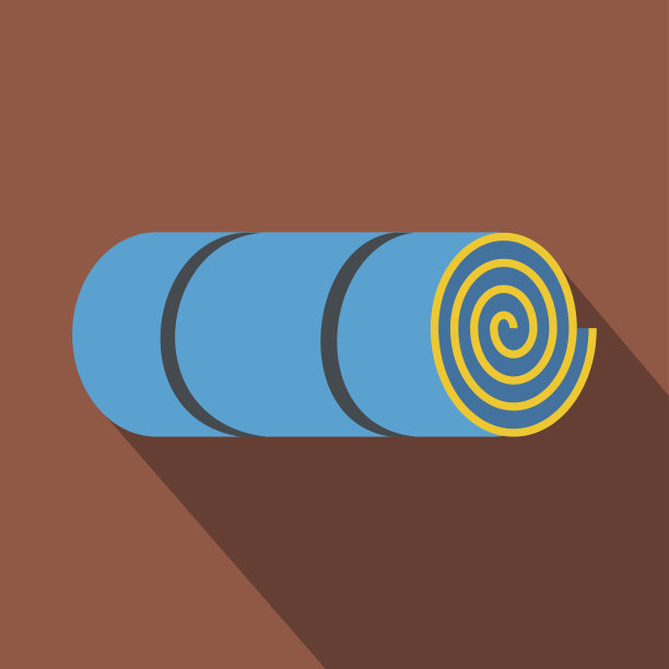 卷起的蓝色旅游垫图片下载