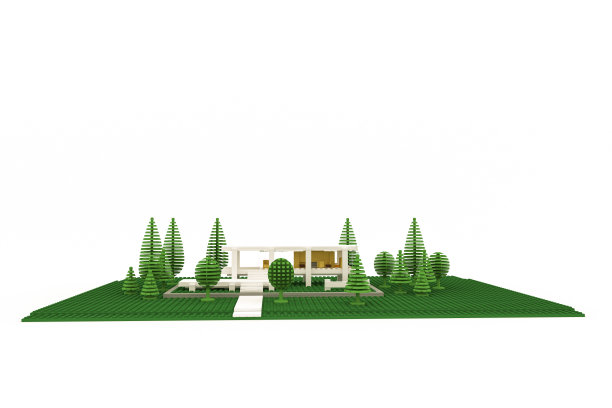 用塑料砖建造的现代房屋图片下载