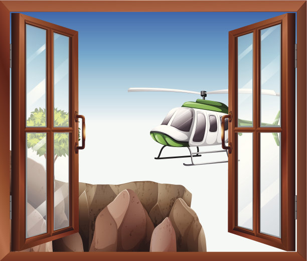 打开窗户，可以看到直升机图片下载