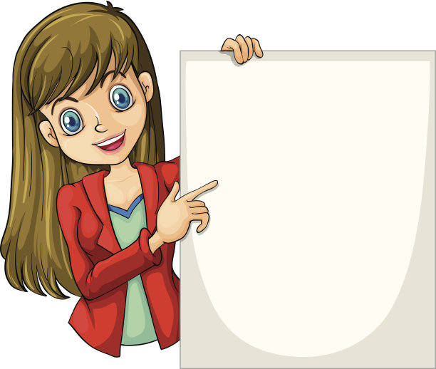 美丽的女商人举着一个空牌子图片下载
