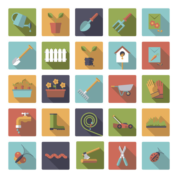 平面设计园艺广场图标集图片下载