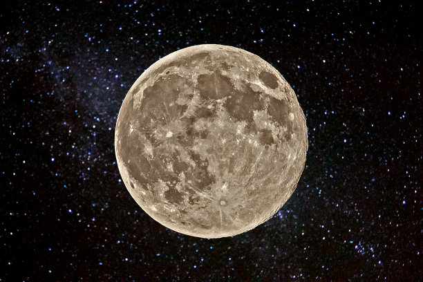 超级月亮和星场图片下载