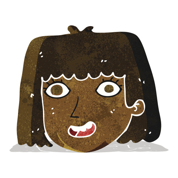 卡通快乐女性脸图片下载