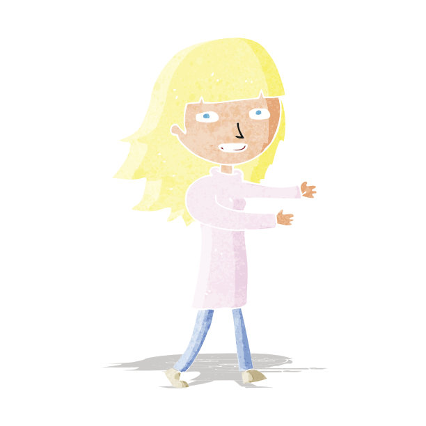 卡通快乐的女孩图片下载