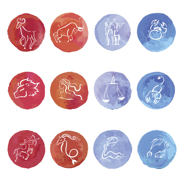 水彩画的星座。素材图片