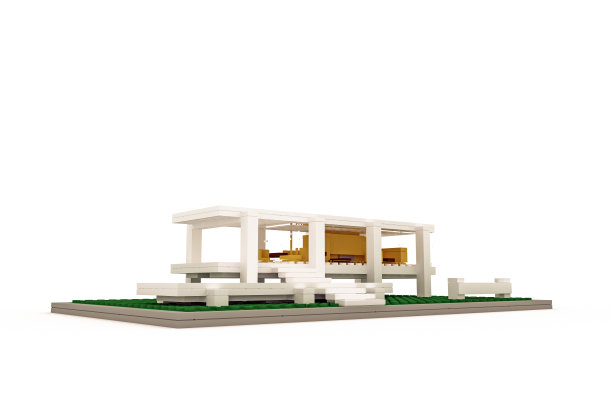 用塑料砖建造的现代房屋图片下载