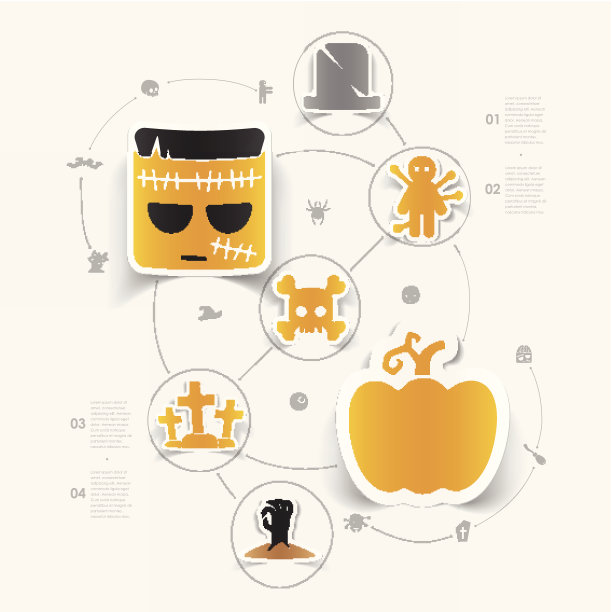 万圣节贴纸的概念图片下载