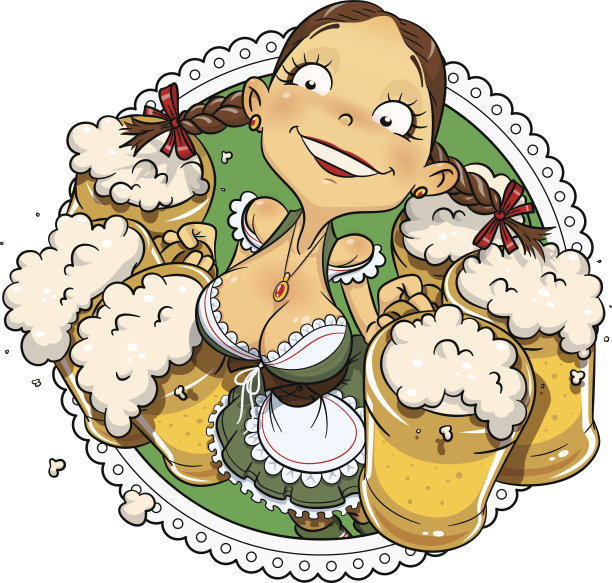 啤酒节上的女孩喝着啤酒图片下载