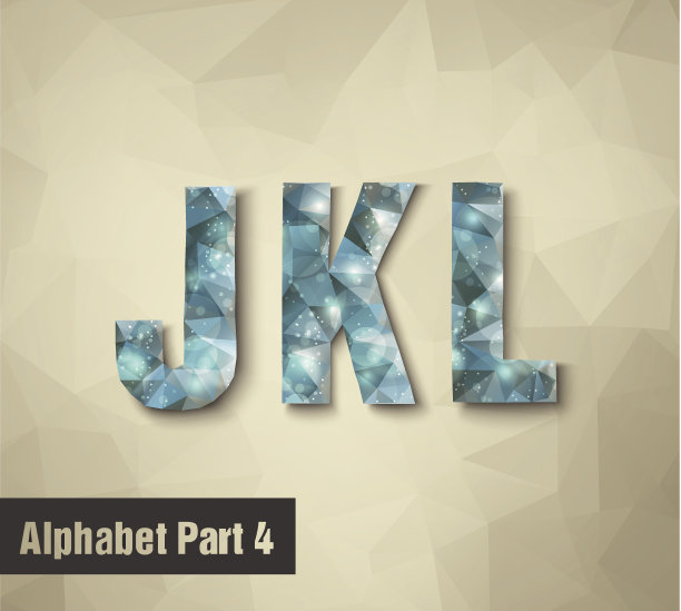 三角形蓝色字母JKL。向量图片下载