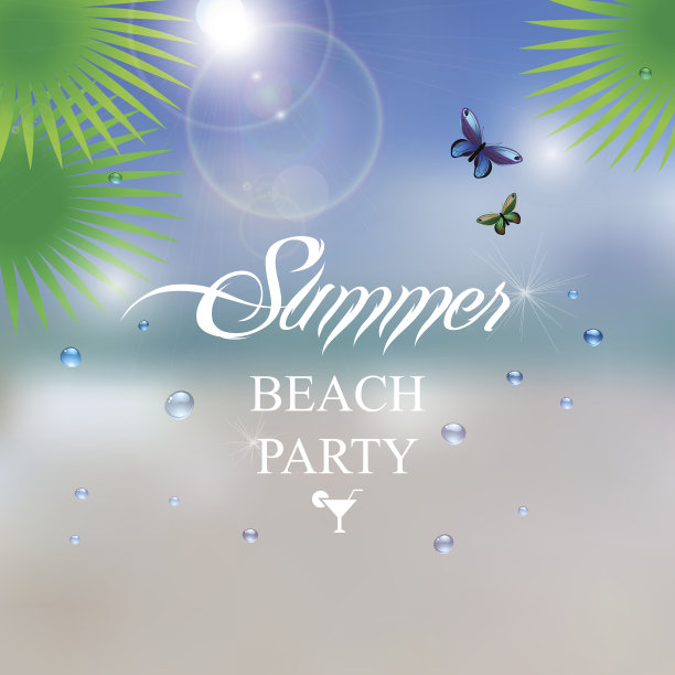 夏日模糊沙滩背景图片下载