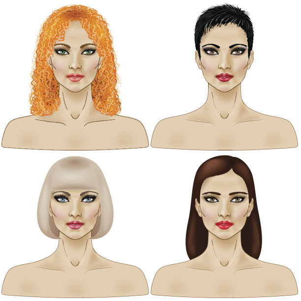 一组女性的面孔图片下载