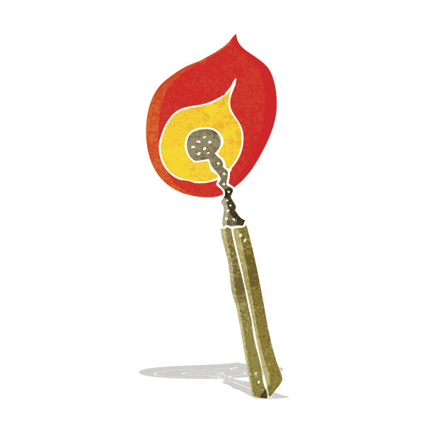 卡通燃烧的火柴图片下载