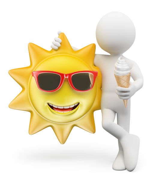 3 d白人。夏天的冰淇淋图片下载