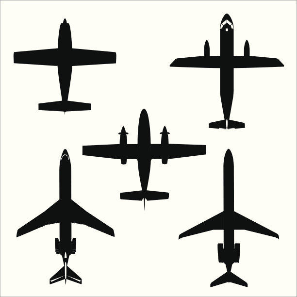 飞机的轮廓——向量图片下载