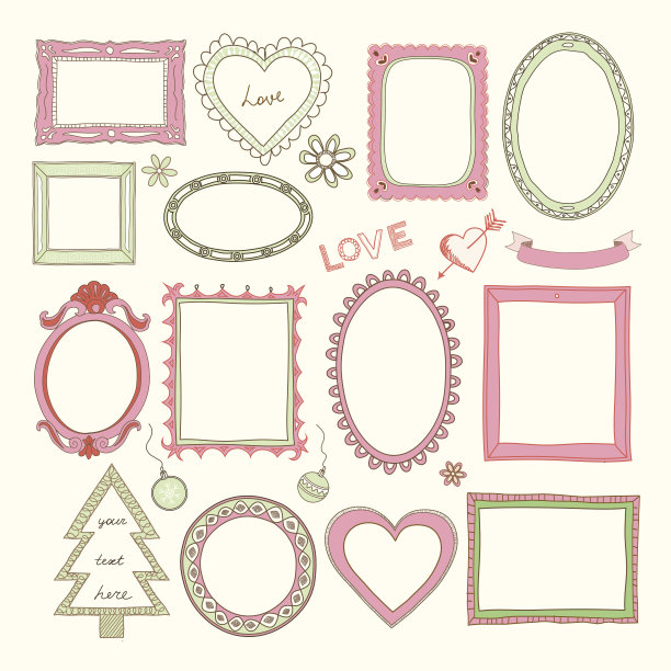 一套涂鸦框架和其他元素图片下载