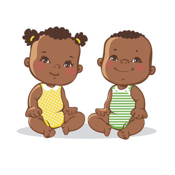 两个可爱的小婴儿。图片下载