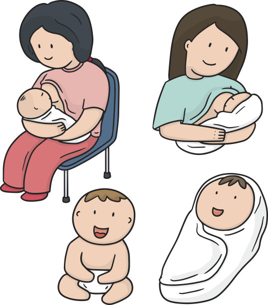 向量组母乳喂养的母亲和婴儿图片下载