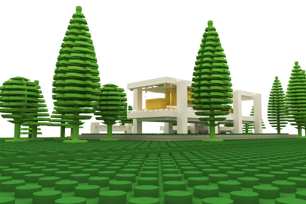 用塑料砖建造的现代房屋图片下载