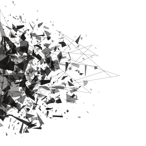 黑色碎片爆炸。粉碎向量图片下载