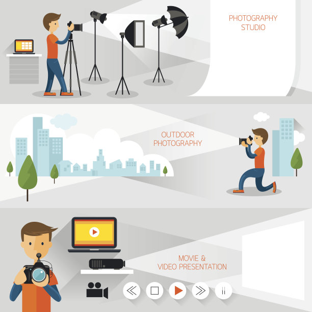 摄影师，摄影概念横幅图片下载