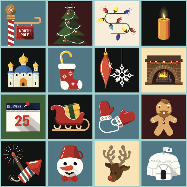 圣诞节矢量图标图片下载